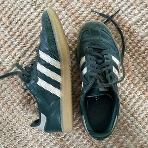 Adidas Kid’s Forest Green Sneakers with White Stripes